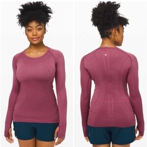 Lululemon Swiftly Tech Long Sleeve Crew Pink Purple Size 10
